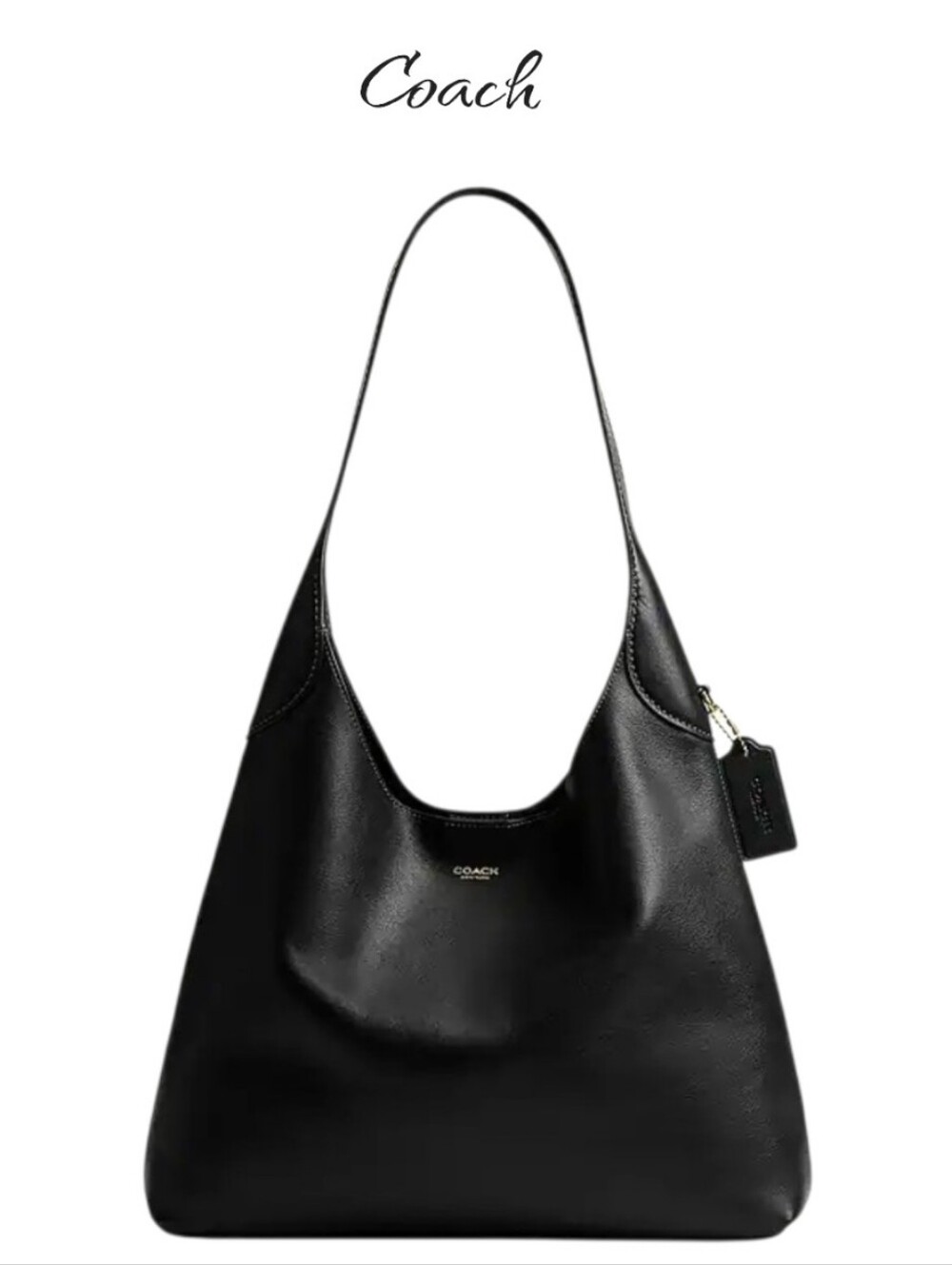 Coach Brooklyn 34 Black Leather Shoulder Bag  CCU00 NWT